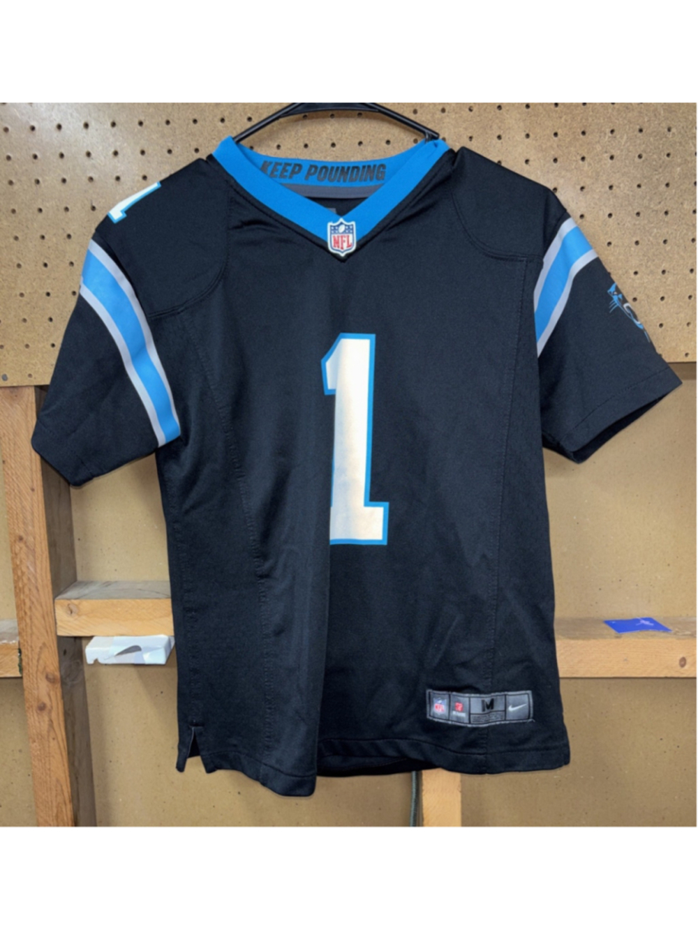 Cam Newton #1 Carolina Panthers Nike On Field Jersey Black NFL Youth Size M 10/1
